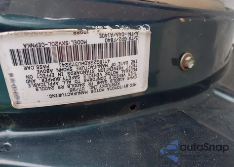 1998 Toyota Camry Le из США, поврежденный, VIN 4T1BG22K0WU372241